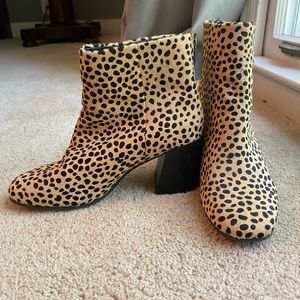 Cheetah print hair-on booties from the Gap. Size 9.5